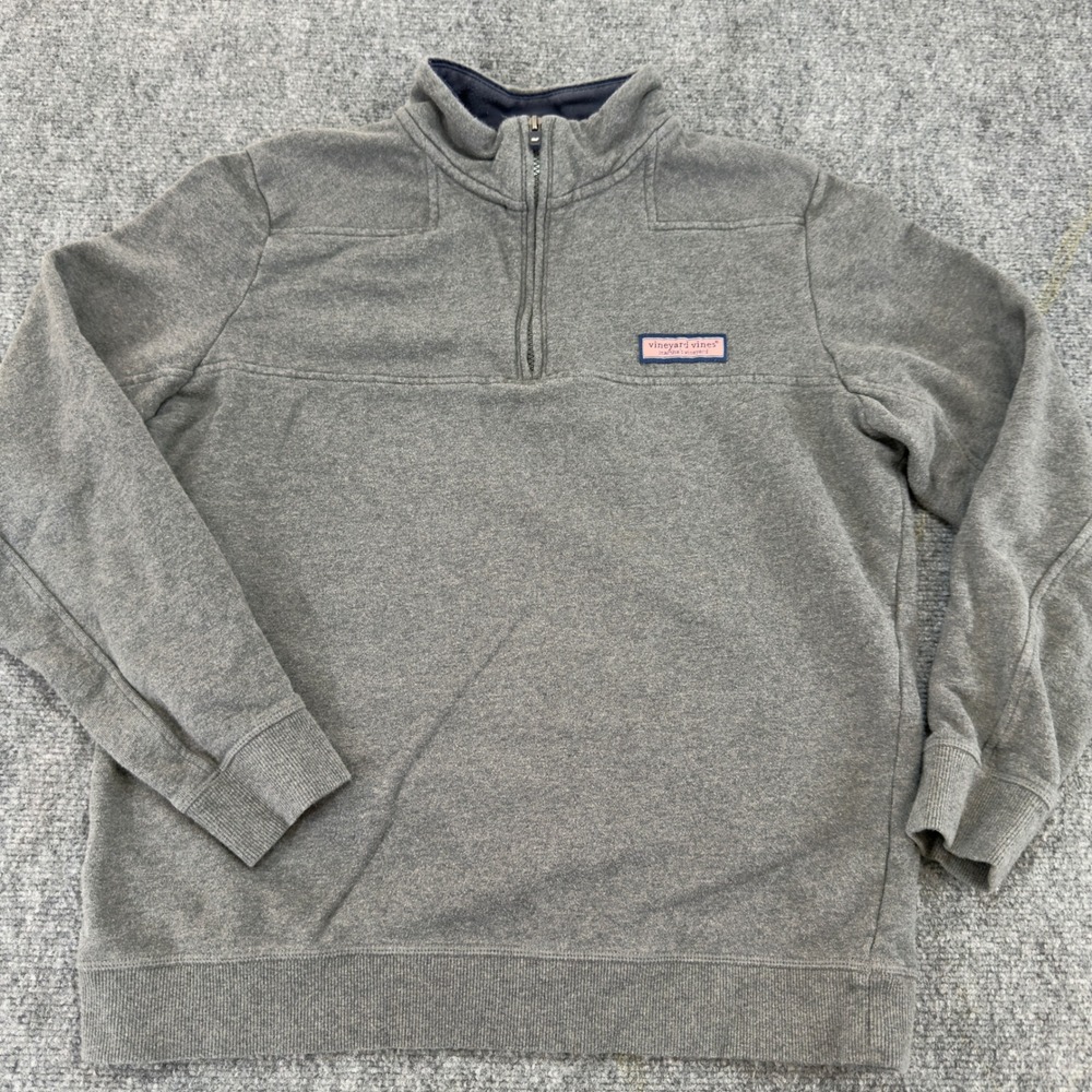 Vineyard Vines Shep Shirt Quarter Zip Pullover Gray Size M